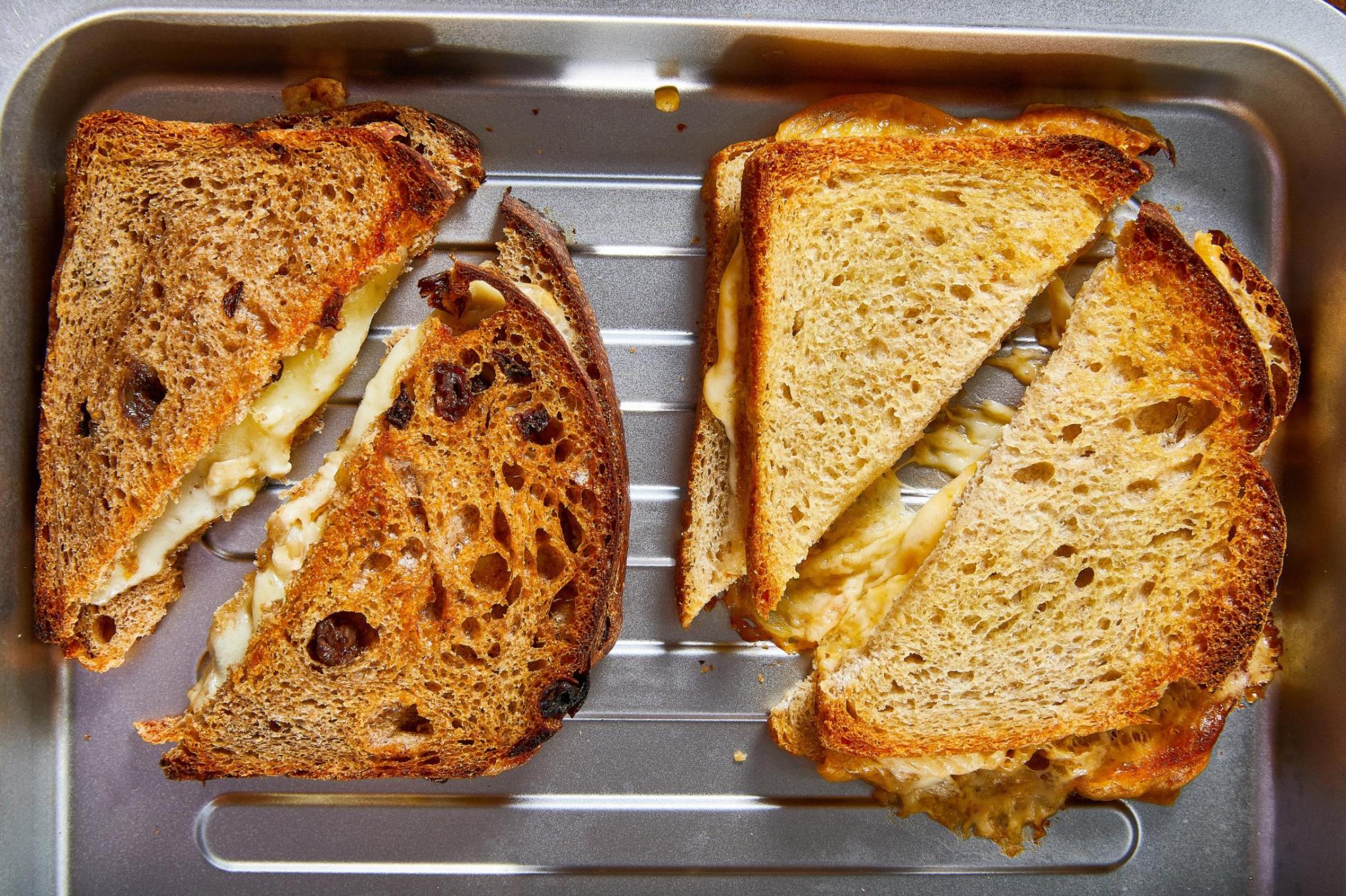 Sourdough Grilled Cheese and Cinnamon Raisin with Brie